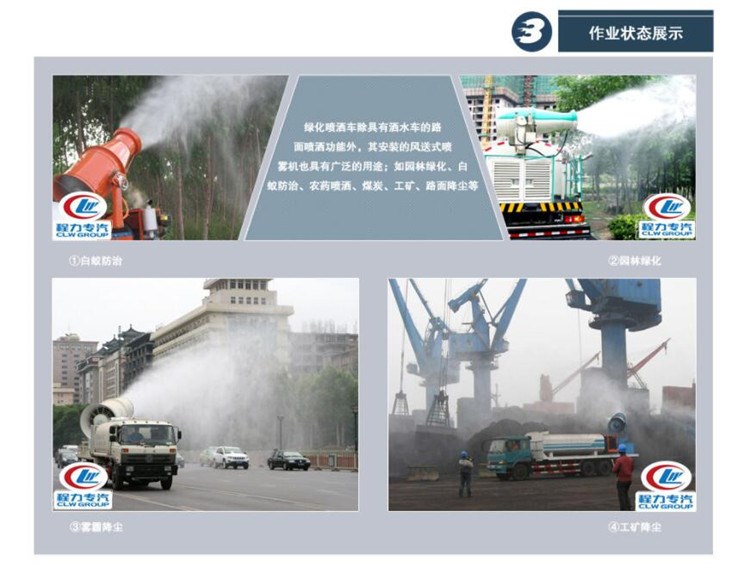 霧炮車作業(yè)噴霧效果