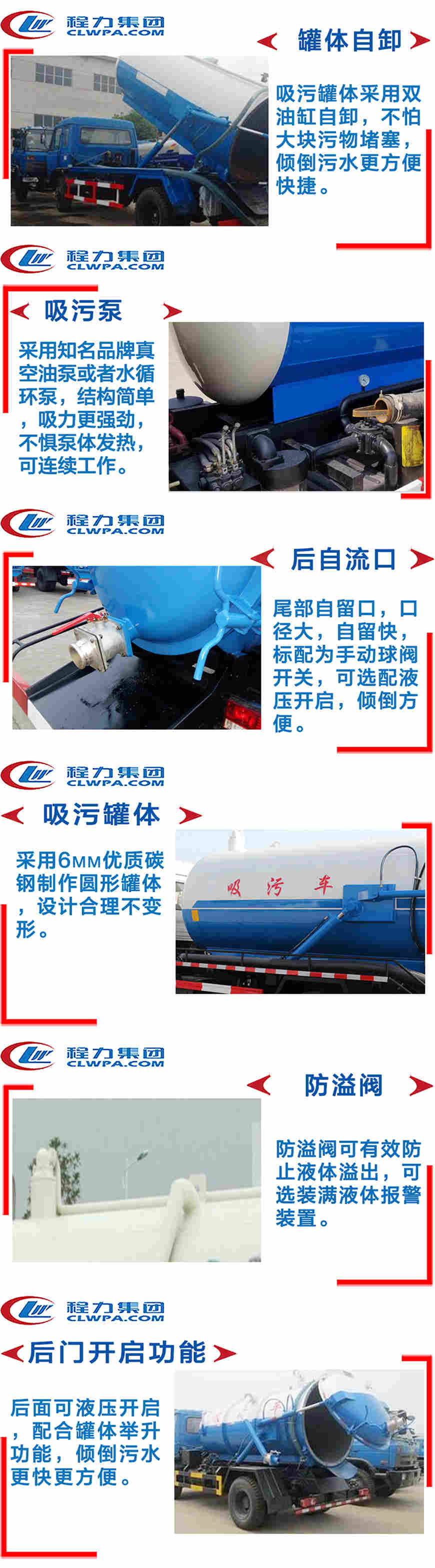 東風(fēng)天龍吸污車(chē)主要部件介紹