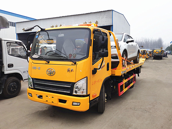 解放虎V一拖二平板清障車